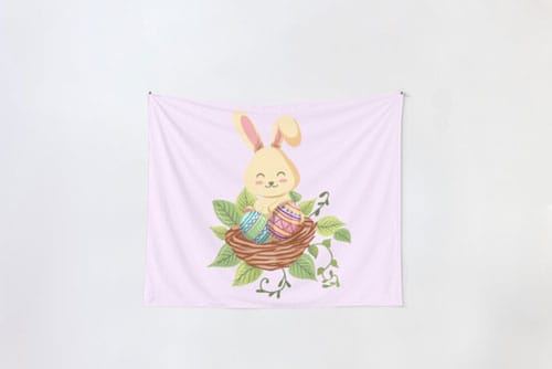 Easter Bunny Hiding In The Bird Nest™️ Tapestry