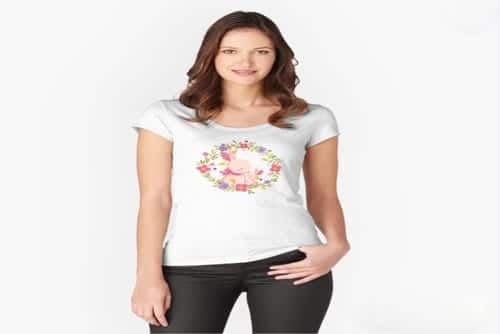 Easter Honey Bunny Love™ Fitted Scoop T Shirt