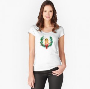 Holly's Magical Fairy Tale Christmas In The Pink™ Fitted Scoop T Shirt