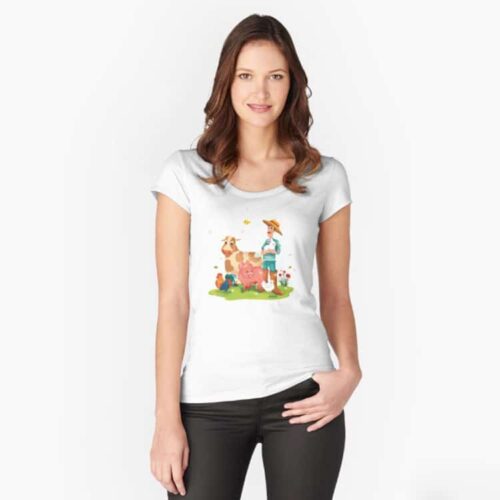 magical fairy farm life with jonathan the fairy farmer™ fitted scoop t shirt
