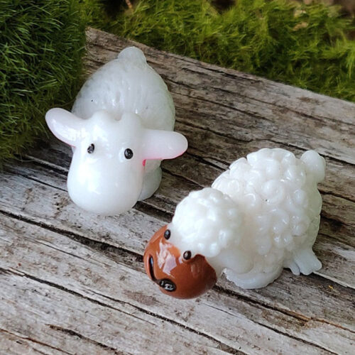 2 (a pair) sweet mini sheep