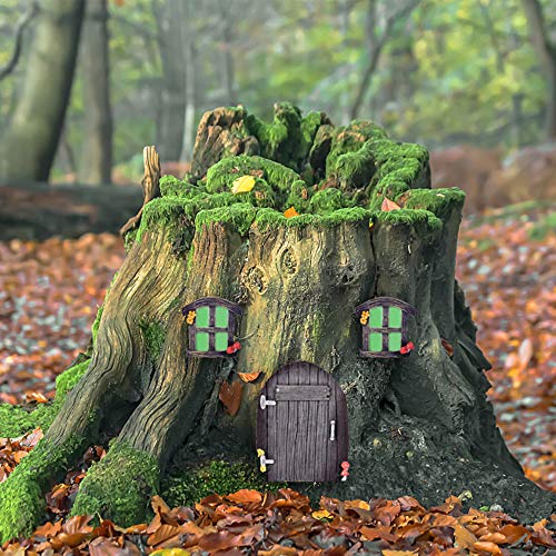 jacriah miniature fairy home door and windowsglow in dark fairies sleeping door and windowstree face yard lawn ornament art decor
