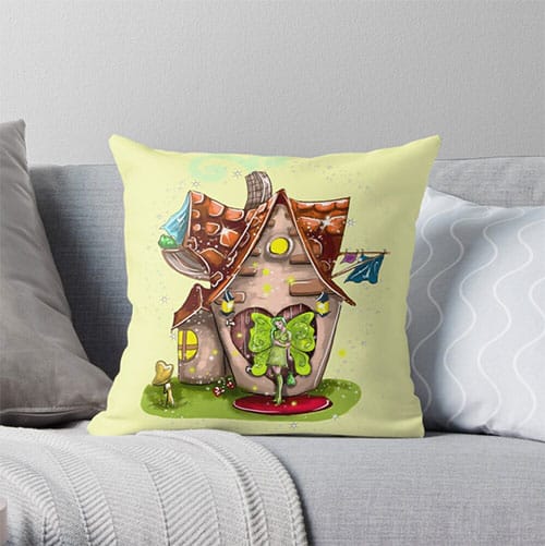 soleil fairy throw pillow