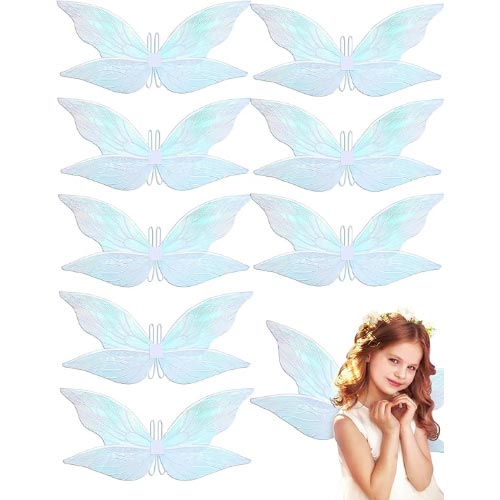 8 pcs white fairy wings fairy sparkling sheer wings