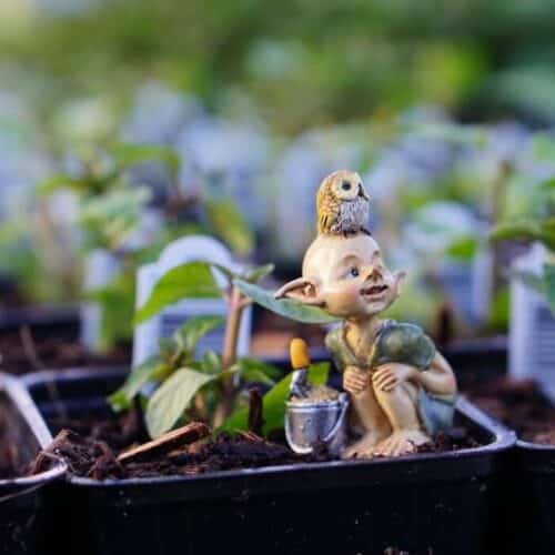 top collection miniature fairy & terrarium garden pixie gardening statue with shovel & bucket