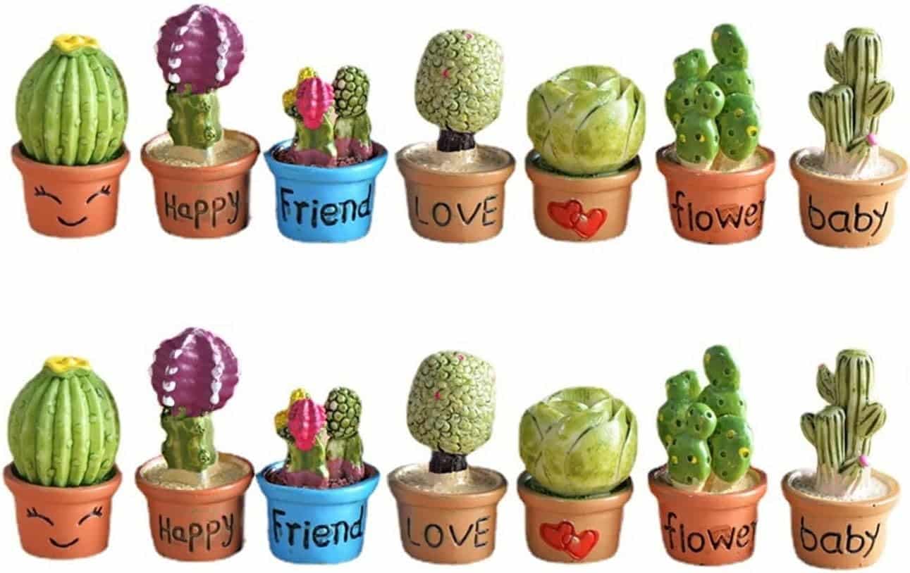 4 succulents and cactus fairy garden accessories