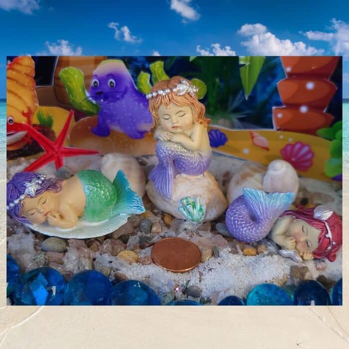 adorable sleeping little mermaids