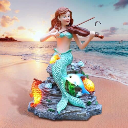 aukora solar garden lights outdoor mermaid