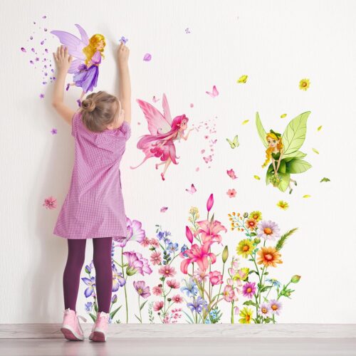 supzone flower fairy wall stickers