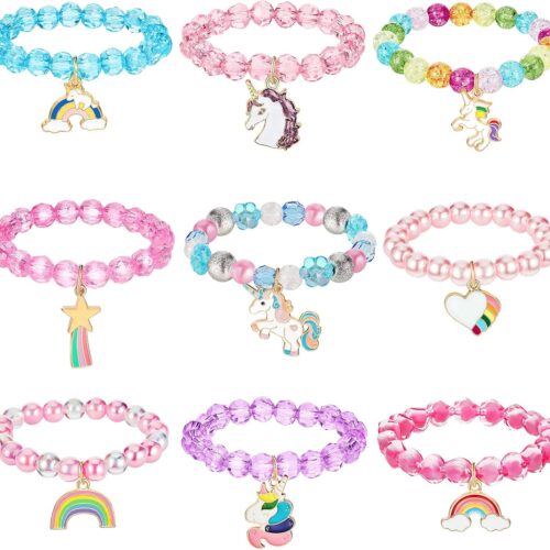 hicarer 9 pcs unicorn girls bracelets