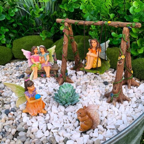 Accessories Kit with Miniature Fairy Garden- Swing Set of 6 pcs