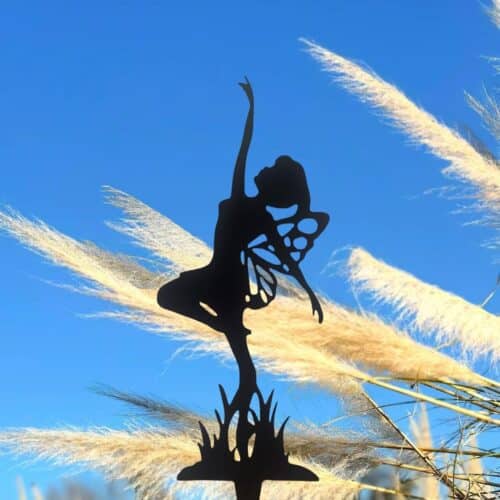 chrox metal fairy fairy yard art fairy with a key
