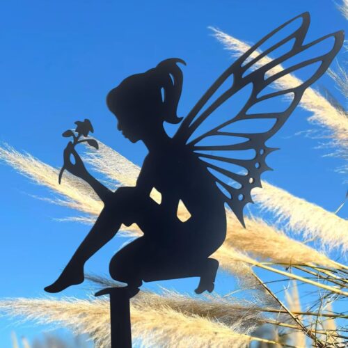 chrox metal fairy fairy yard art fairy with a key