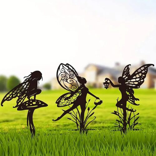 chrox metal fairy fairy yard art fairy with a key