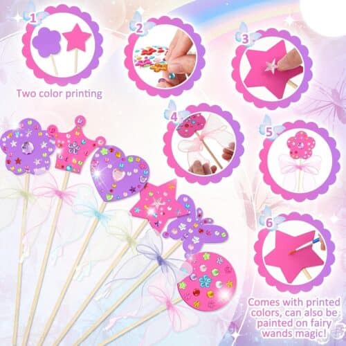 juexica 48 pcs diy princess fairy wands kit