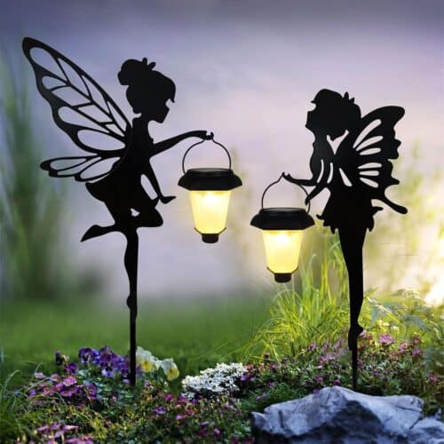 chrox metal fairy fairy yard art fairy with a key