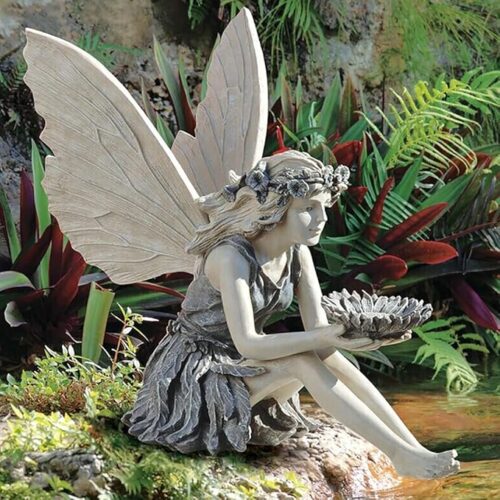 outdoor garden fairy bird feeder