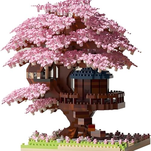cherry blossom tree house mini miniature model (2151 pieces)