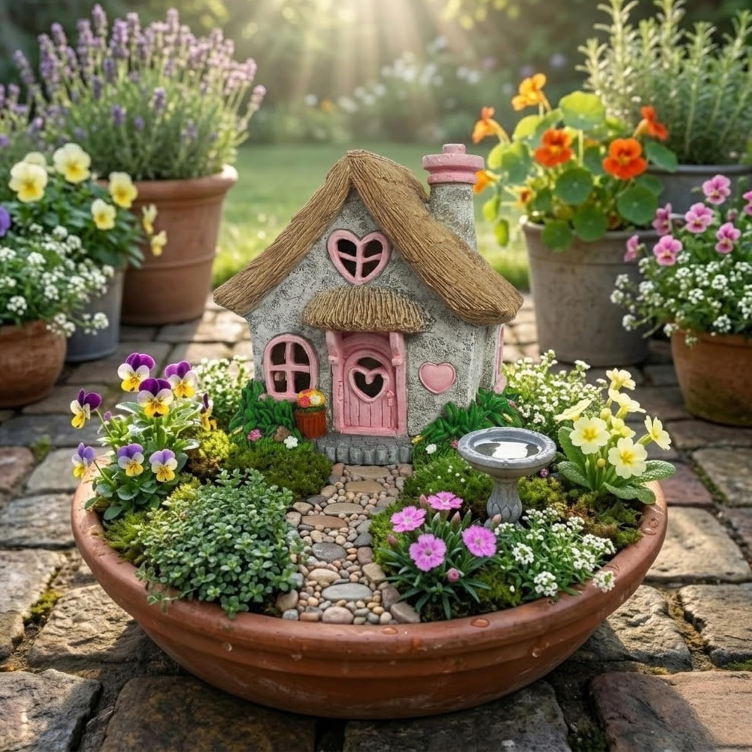 pretmanns sweet heart pink fairy house